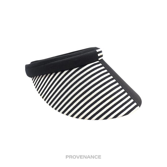 🔴 Christian Dior CD Sports Logo Visor - Striped Black White - Picture 5 of 11